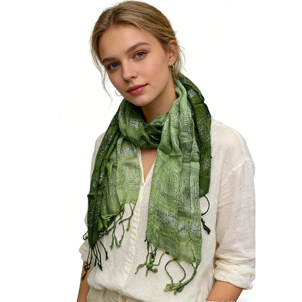 Lightweight Long Scarf With Metallic Shimmer