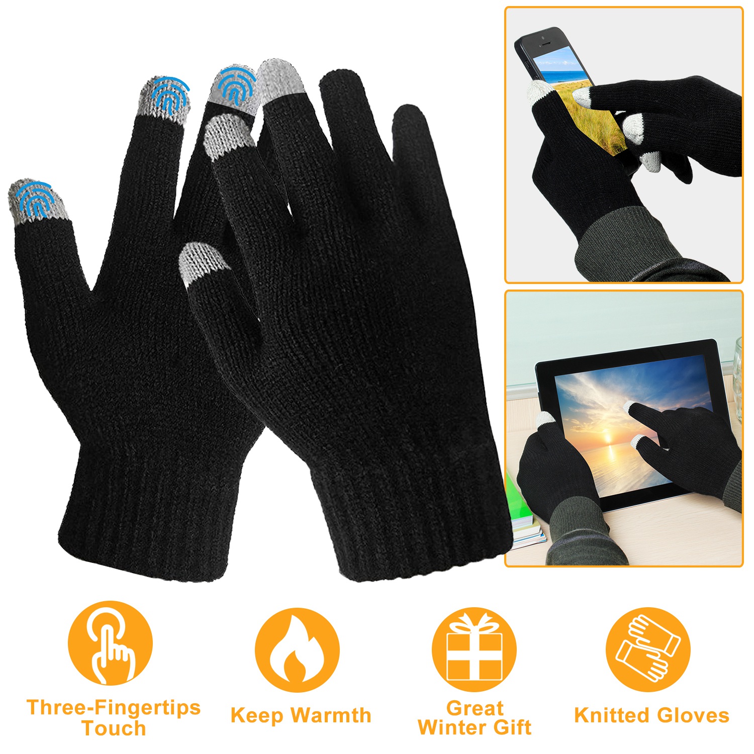 Touchscreen Knit Gloves