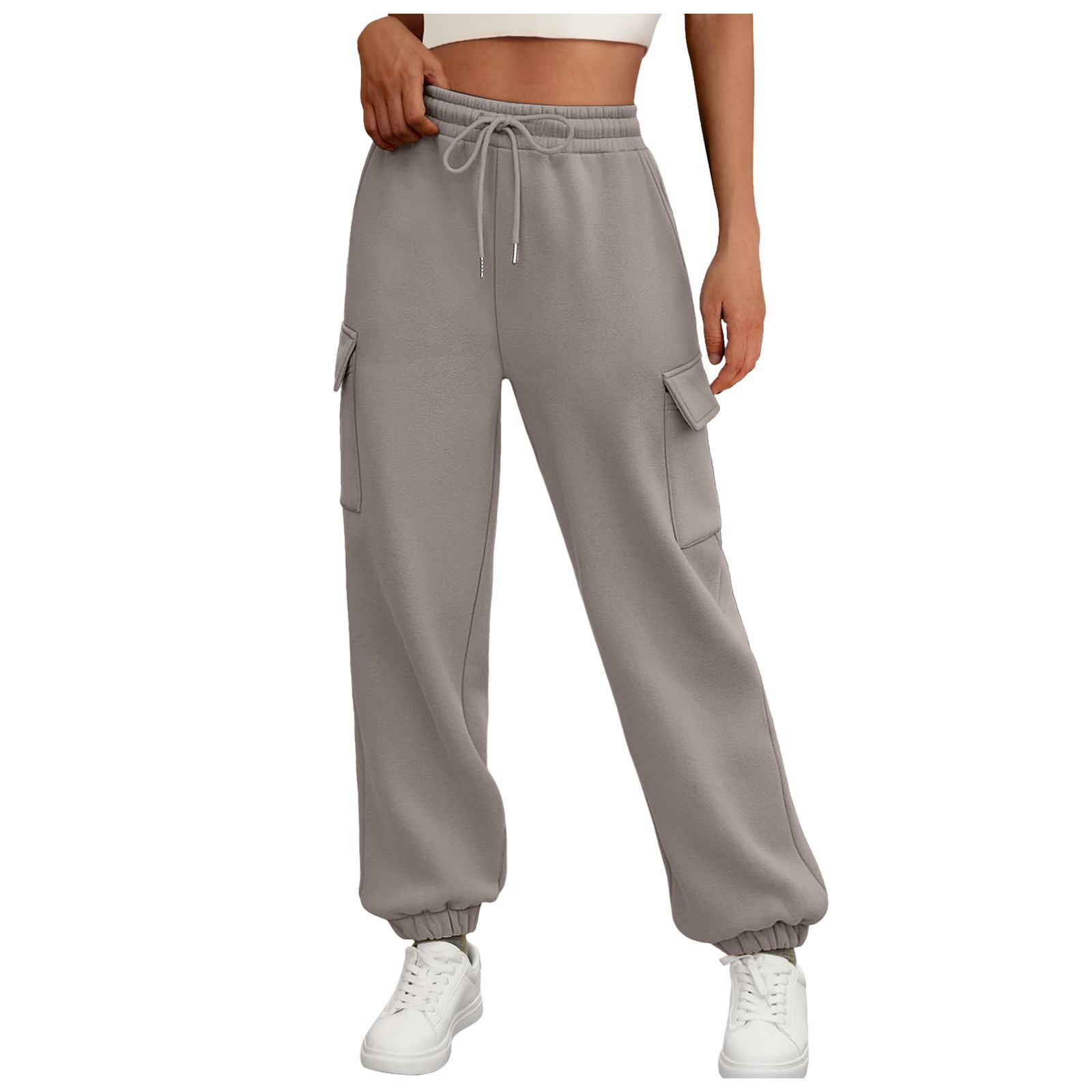 Women's Sweatpants Fleece Lined Baggy Athletic Jogger Trousers With Pockets Fall Casual Trendy Cargo Pants Fall Outfits